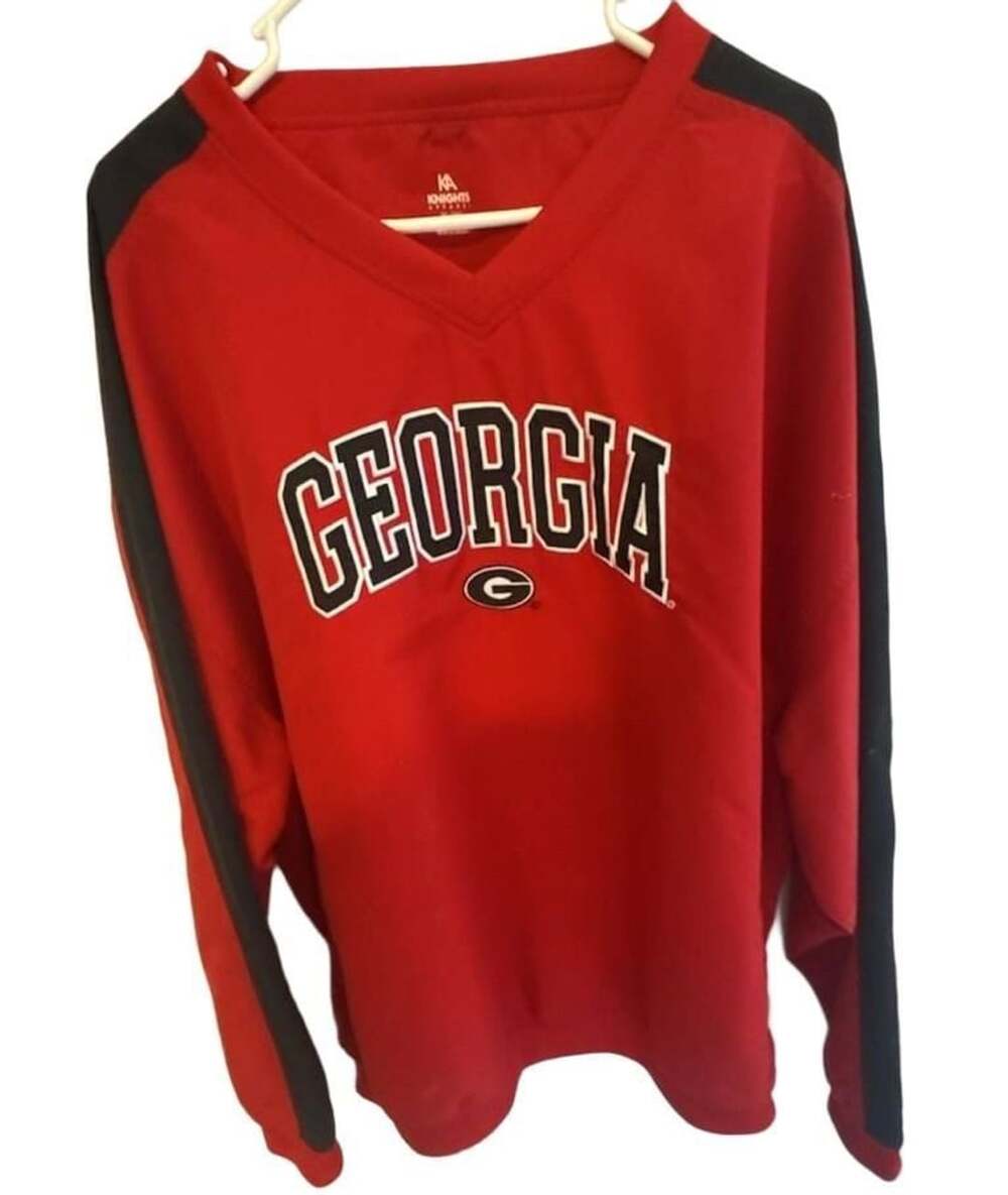 Knights Apparel Georgia Bulldogs V-Neck Windbreaker Size 2XL/2XG Red